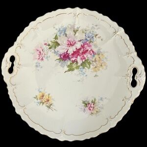 Antique Moritz Zdekauer MZ Habsburg China Cake Plate Austria 10.75 “ EUC